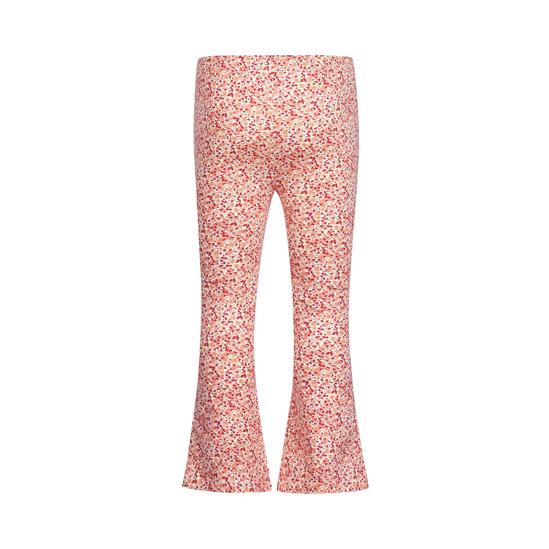 Legging Acampanado de Algodón con Flores Rosa y Naranja para Niña