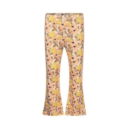 Legging  Acampanado de Algodón Durazno con Flores para Niña