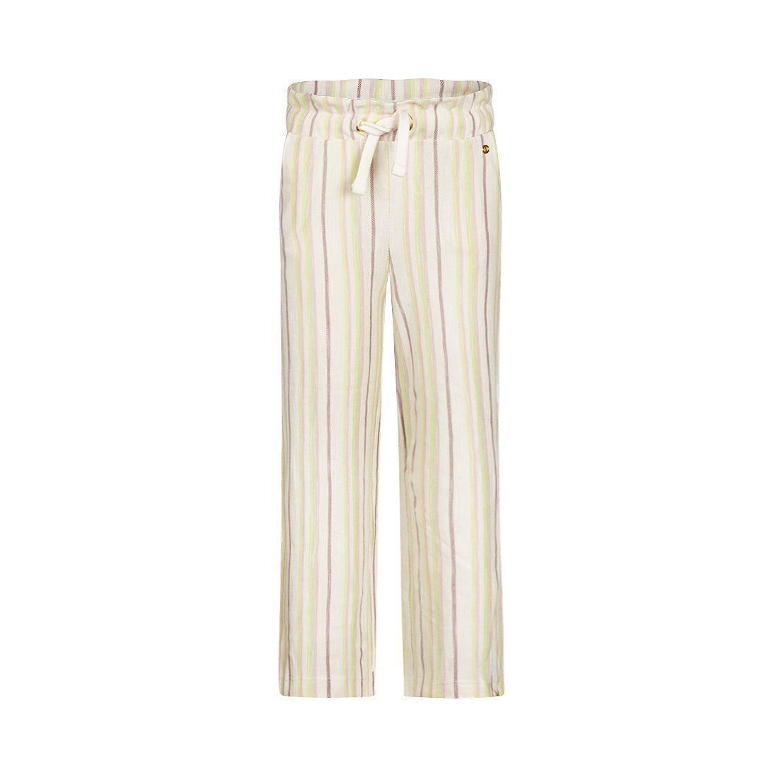 Pantalón Recto de Algodón con Rayas de Colores para Niña