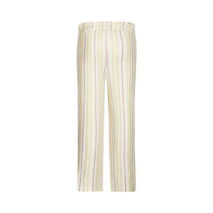 Pantalón Recto de Algodón con Rayas de Colores para Niña