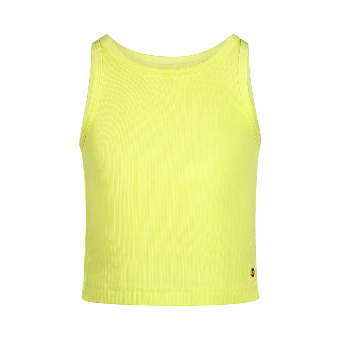 Top de Algodón Amarillo Neón con Textura para Niña