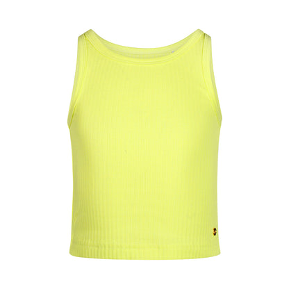 Top de Algodón Amarillo Neón con Textura para Niña