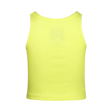 Top de Algodón Amarillo Neón con Textura para Niña