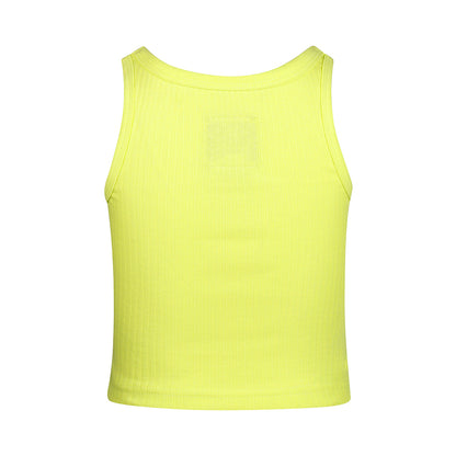 Top de Algodón Amarillo Neón con Textura para Niña