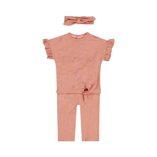 Conjunto 3 Piezas Blusa, Legging y Diadema Durazno con Flores para Niña - Kool KidsDIRKJEKool KidsN58488-3MConjunto 3 Piezas Blusa, Legging y Diadema Durazno con Flores para Niña3 MesesRosa claro8720815590412