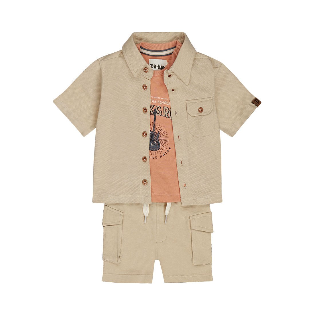 Conjunto 3 Piezas Camisa, Playera y Short de Algodón para Niño - Kool KidsDIRKJEKool KidsN58594-2YConjunto 3 Piezas Camisa, Playera y Short de Algodón para Niño2 AñosArena8720815592959