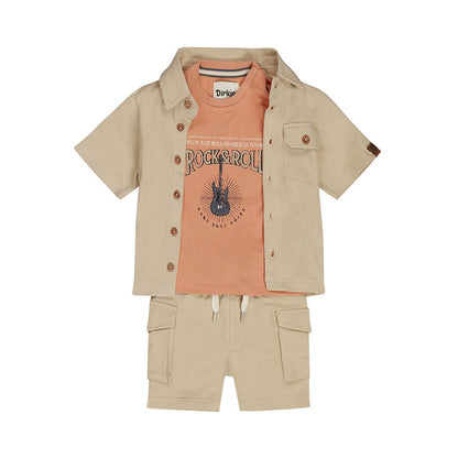 Conjunto 3 Piezas Camisa, Playera y Short de Algodón para Niño - Kool KidsDIRKJEKool KidsN58594-2YConjunto 3 Piezas Camisa, Playera y Short de Algodón para Niño2 AñosArena8720815592959