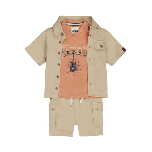Conjunto 3 Piezas Camisa, Playera y Short de Algodón para Niño - Kool KidsDIRKJEKool KidsN58594-2YConjunto 3 Piezas Camisa, Playera y Short de Algodón para Niño2 AñosArena8720815592959