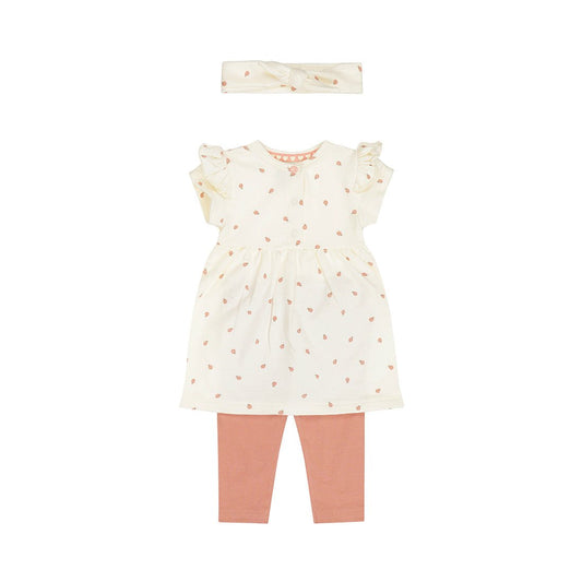 Conjunto 3 Piezas Vestido, Legging y Diadema Catarinas para Niña - Kool KidsDIRKJEKool KidsN58462-3MConjunto 3 Piezas Vestido, Legging y Diadema Catarinas para Niña3 MesesOff White8720815588327