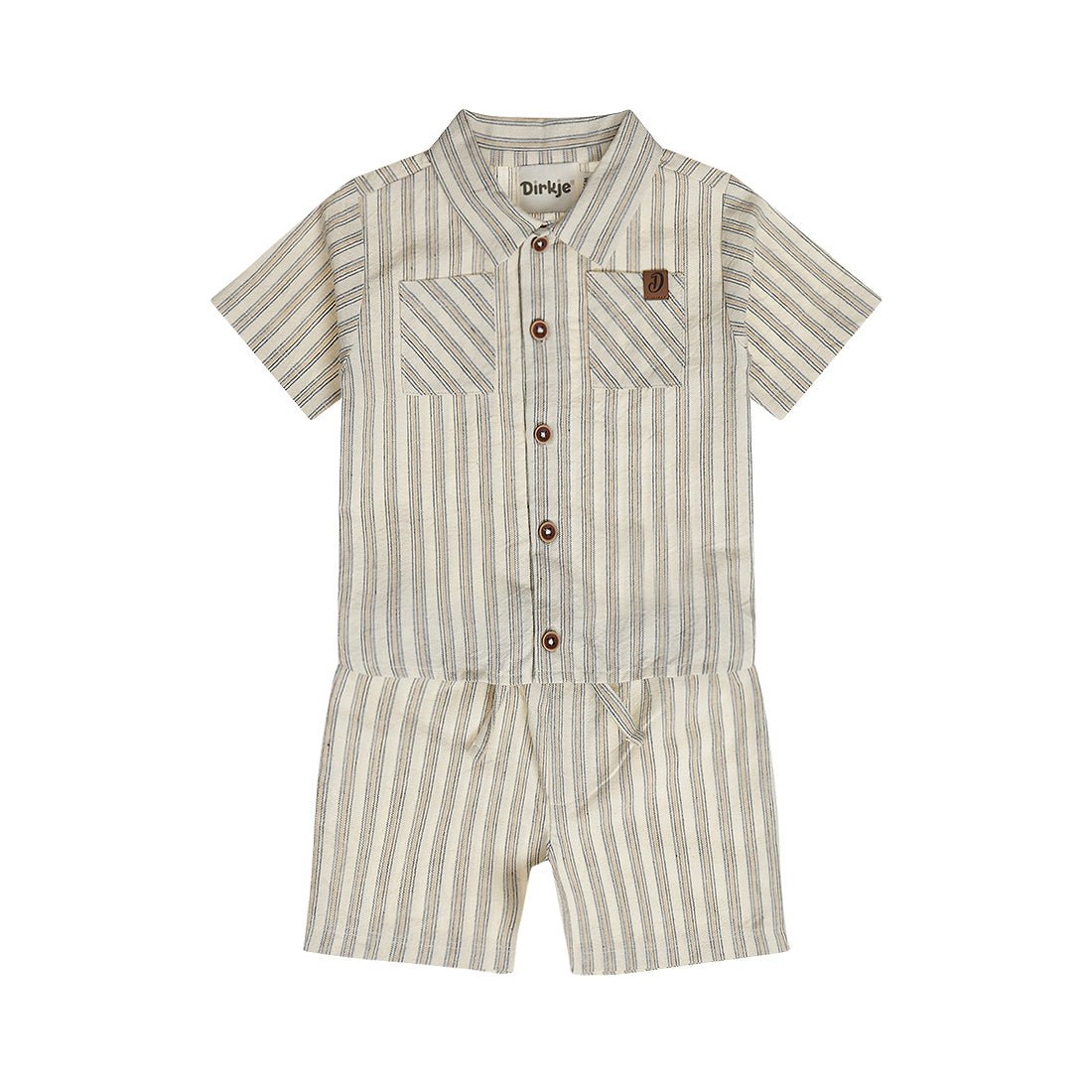 Conjunto Camisa y Short 100% Algodón a Rayas para Niño - Kool KidsDIRKJEKool KidsN58675-3MConjunto Camisa y Short 100% Algodón a Rayas para Niño3 MesesOff White8720815596261