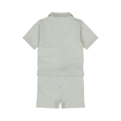 Conjunto Camisa y Short de Algodón a Rayas Azul para Niño - Kool KidsDIRKJEKool KidsN58557-3MConjunto Camisa y Short de Algodón a Rayas Azul para Niño3 MesesAzul claro8720815591365