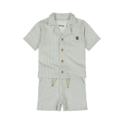 Conjunto Camisa y Short de Algodón a Rayas Azul para Niño - Kool KidsDIRKJEKool KidsN58557-3MConjunto Camisa y Short de Algodón a Rayas Azul para Niño3 MesesAzul claro8720815591365