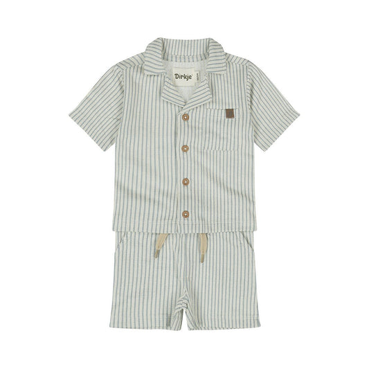 Conjunto Camisa y Short de Algodón a Rayas Azul para Niño - Kool KidsDIRKJEKool KidsN58557-3MConjunto Camisa y Short de Algodón a Rayas Azul para Niño3 MesesAzul claro8720815591365