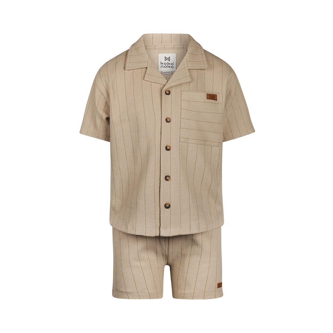 Conjunto Camisa y Short de Algodón Color Café para Niño - Kool KidsKOKO NOKOKool KidsN58803-4YConjunto Camisa y Short de Algodón Color Café para Niño4 AñosBeige8720815599910