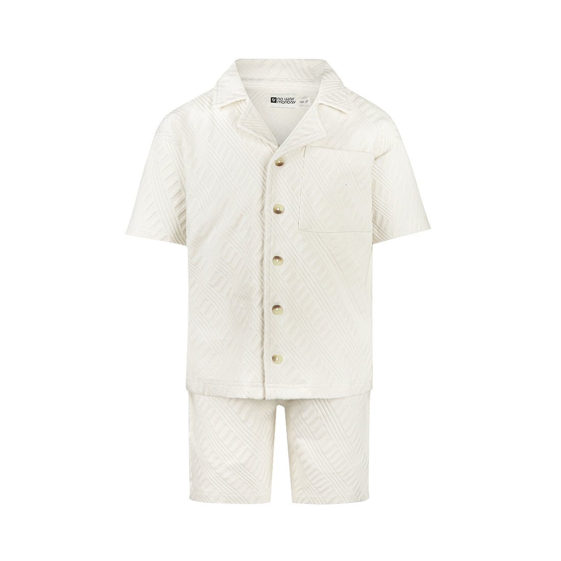 Conjunto de Camisa y Short Algodón Beige para Niño - Kool KidsNWMKool KidsN58270-8YConjunto de Camisa y Short Algodón Beige para Niño8 AñosOff White8720815580918