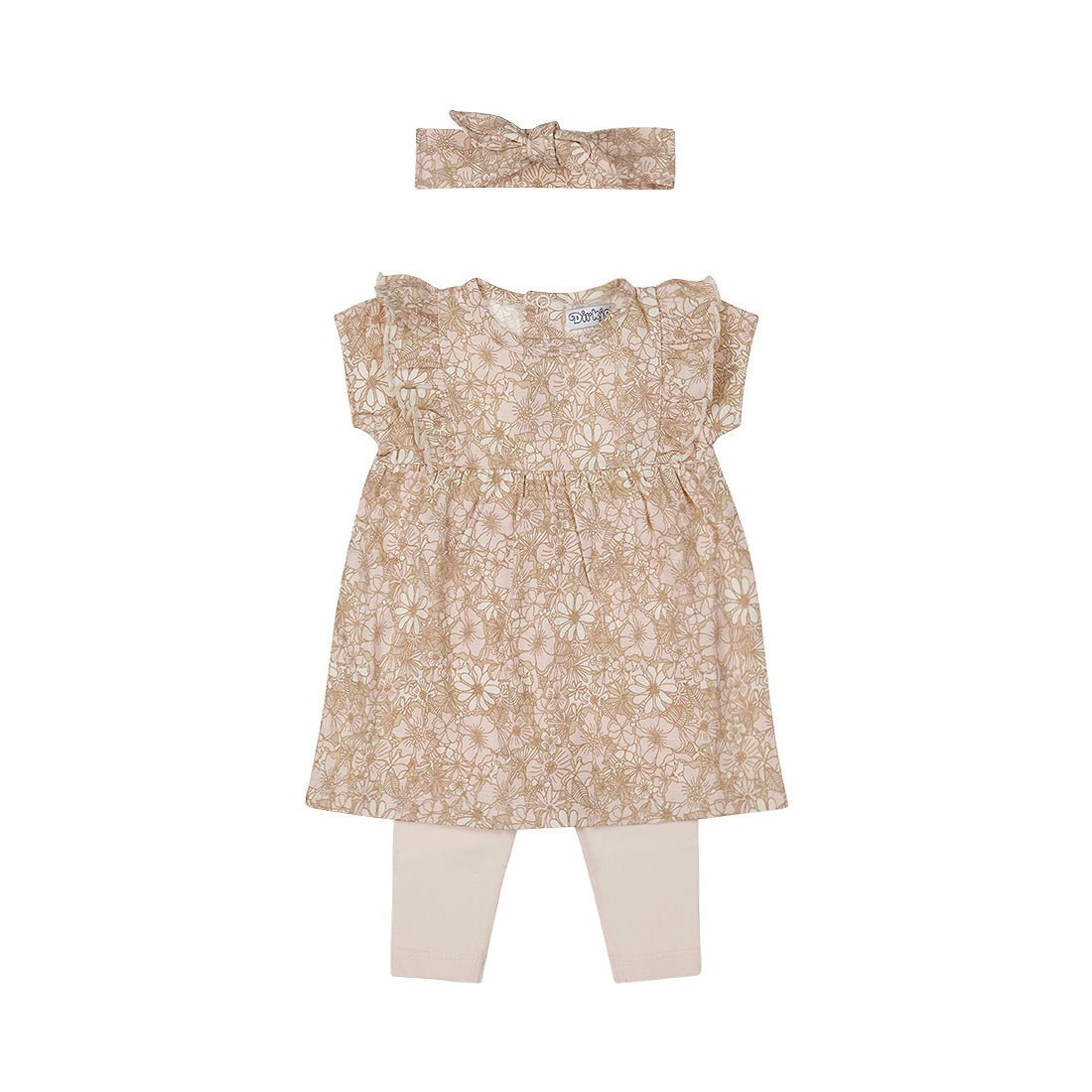 Conjunto de dos prendas vestido estampado floral con banda - Kool KidsDIRKJEKool KidsP54341Conjunto de dos prendas vestido estampado floral con banda3 MesesFloral