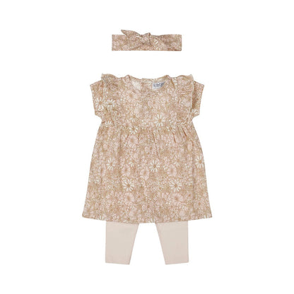 Conjunto de dos prendas vestido estampado floral con banda - Kool KidsDIRKJEKool KidsP54341Conjunto de dos prendas vestido estampado floral con banda3 MesesFloral