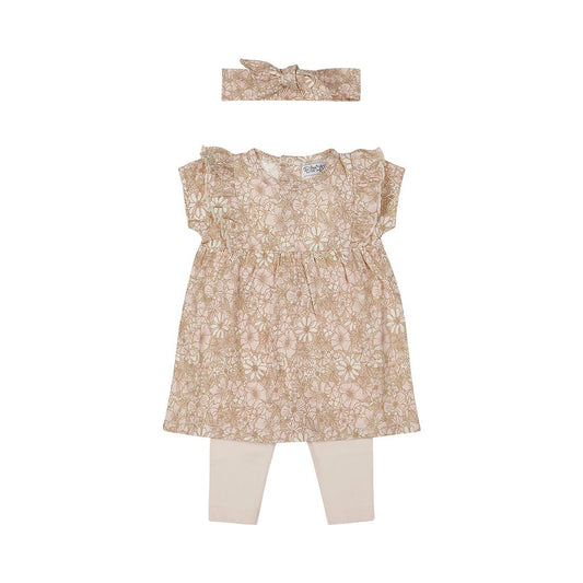 Conjunto de dos prendas vestido estampado floral con banda - Kool KidsDIRKJEKool KidsP54341Conjunto de dos prendas vestido estampado floral con banda3 MesesFloral