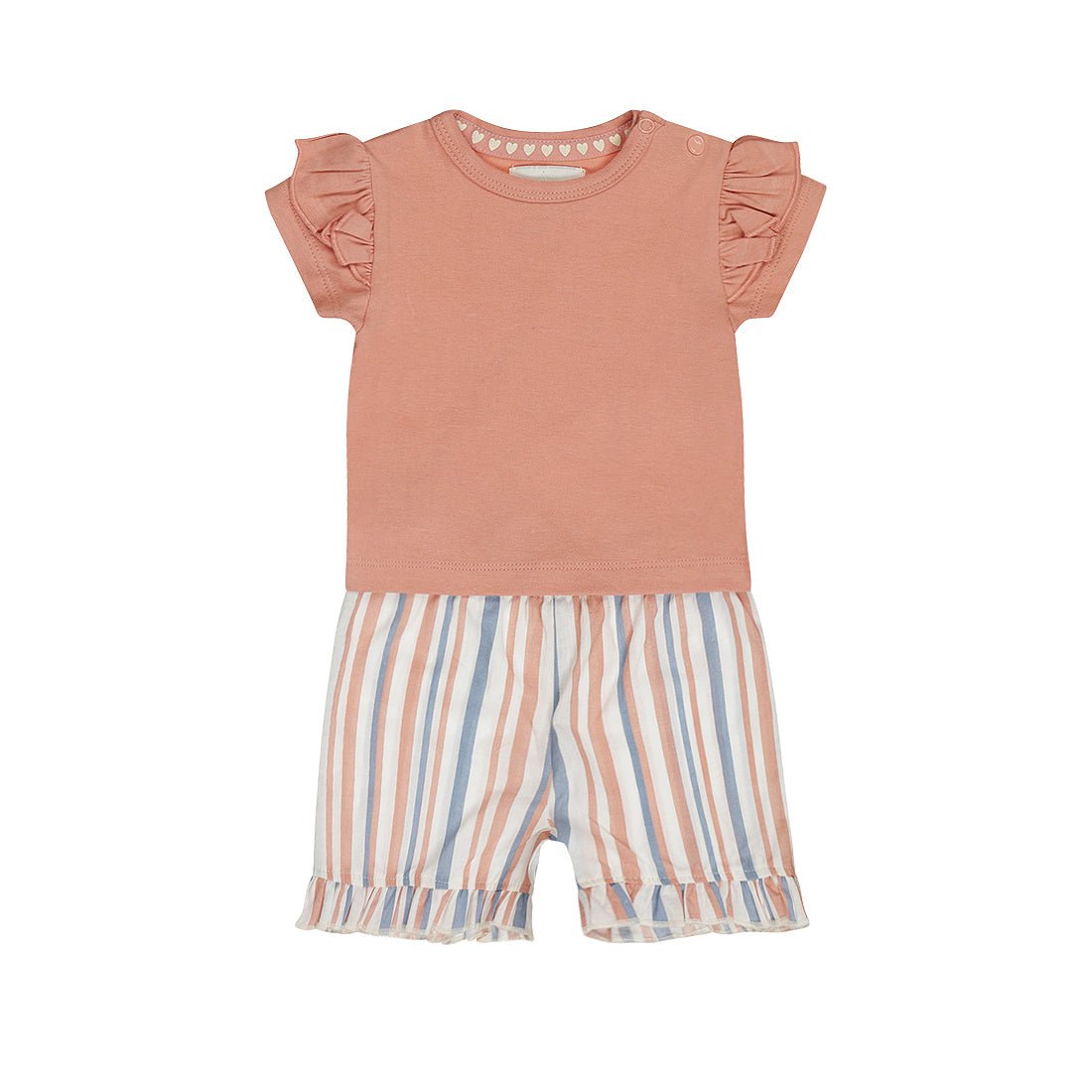Conjunto Playera Terracota y Short 100% Algodón a Rayas para Niña - Kool KidsDIRKJEKool KidsN58466-2YConjunto Playera Terracota y Short 100% Algodón a Rayas para Niña2 AñosRosa claro8720815588815