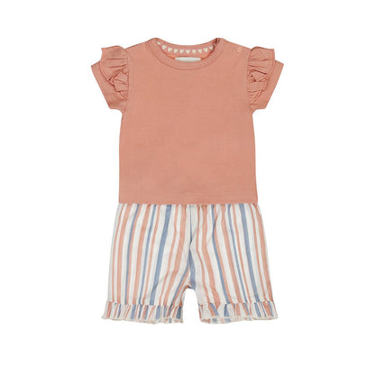 Conjunto Playera Terracota y Short 100% Algodón a Rayas para Niña - Kool KidsDIRKJEKool KidsN58466-2YConjunto Playera Terracota y Short 100% Algodón a Rayas para Niña2 AñosRosa claro8720815588815