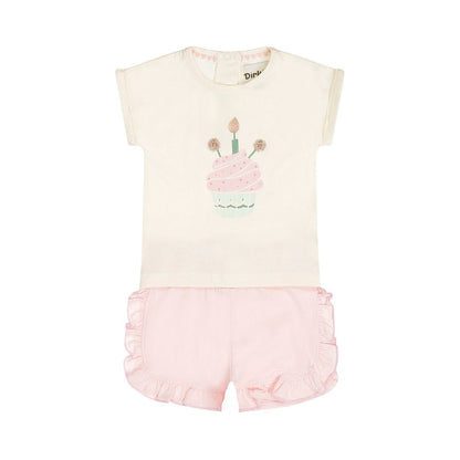 Conjunto Playera y Short de Algodón con Cupcake Rosa para Niña - Kool KidsDIRKJEKool KidsN58423-3MConjunto Playera y Short de Algodón con Cupcake Rosa para Niña3 MesesRosa claro8720815587498