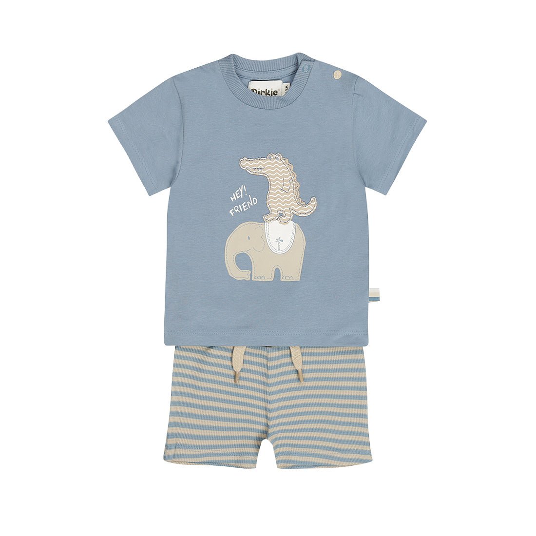 Conjunto Playera y Short de Algodón con Elefante para Niño - Kool KidsDIRKJEKool KidsN58552-3MConjunto Playera y Short de Algodón con Elefante para Niño3 MesesAzul claro8720815590962