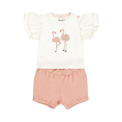 Conjunto Playera y Short de Algodón con Flamingos para Niña - Kool KidsDIRKJEKool KidsN58463-3MConjunto Playera y Short de Algodón con Flamingos para Niña3 MesesOff White8720815588433