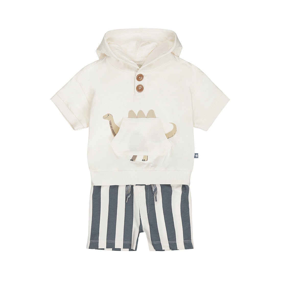Conjunto Sudadera con Dinosaurio y Short de Algodón para Niño - Kool KidsDIRKJEKool KidsN58590-3MConjunto Sudadera con Dinosaurio y Short de Algodón para Niño3 MesesOff White8720815592683