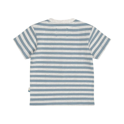Playera de Algodón a Rayas Gris y Azul con Elefante para Niño - Kool KidsDIRKJEKool KidsN58572-3MPlayera de Algodón a Rayas Gris y Azul con Elefante para Niño3 MesesAzul8720815592249