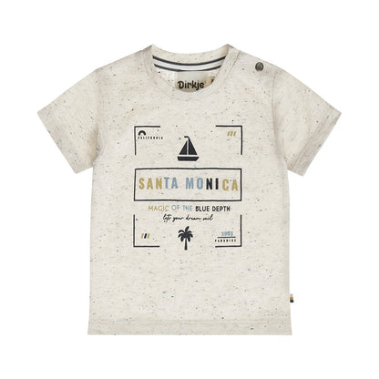 Playera Jaspeada de Algodón Estampado Santa Monica para Niño - Kool KidsDIRKJEKool KidsN58689-3MPlayera Jaspeada de Algodón Estampado Santa Monica para Niño3 MesesOff White8720815596810