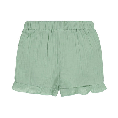 Short 100% Algodón Verde Aqua con Olán para Niña - Kool KidsDIRKJEKool KidsN58396-3MShort 100% Algodón Verde Aqua con Olán para Niña3 MesesVerde pálido8720815586170