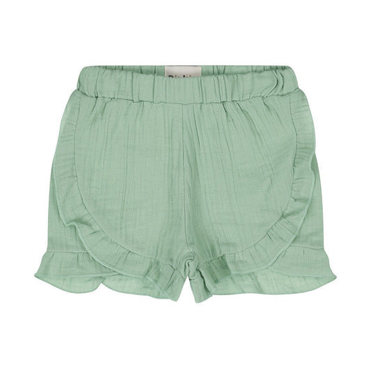 Short 100% Algodón Verde Aqua con Olán para Niña - Kool KidsDIRKJEKool KidsN58396-3MShort 100% Algodón Verde Aqua con Olán para Niña3 MesesVerde pálido8720815586170