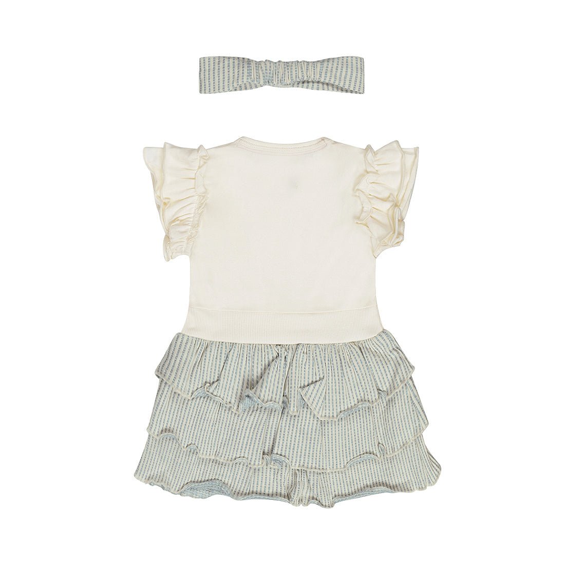 Vestido Bicolor de Algodón con Mariposa y Diadema para Niña - Kool KidsDIRKJEKool KidsN58487-3MVestido Bicolor de Algodón con Mariposa y Diadema para Niña3 MesesAzul claro8720815590306